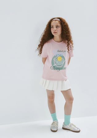 Tenis Baskılı Pembe Tişört 7610396-71007