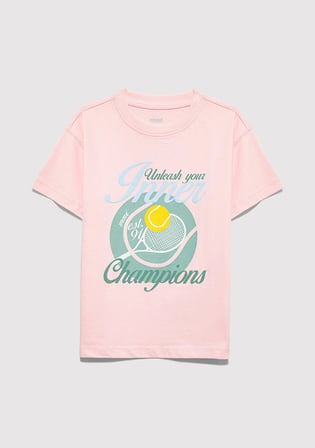 Tenis Baskılı Pembe Tişört 7610396-71007