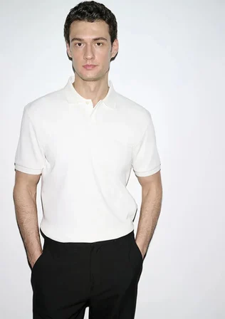 Mavi Polo Yaka Tişört Kırık Beyaz Polo Erkek T-Shirt M0613126-70057