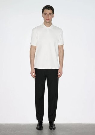 Mavi Polo Yaka Tişört Kırık Beyaz Polo Erkek T-Shirt M0613126-70057