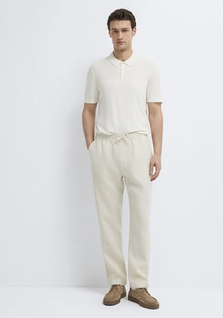 Bej Keten Pantolon 0010577-70134