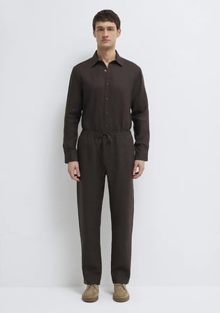 Kahverengi Keten Pantolon 0010577-70219