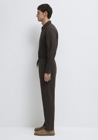 Kahverengi Keten Pantolon 0010577-70219