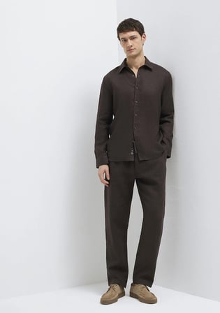 Kahverengi Keten Pantolon 0010577-70219