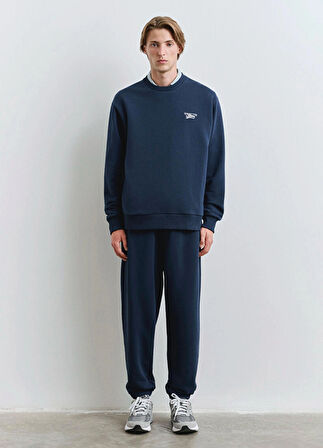 Mavi Lacivert Erkek Loose Fit Sweatshirt DMK.M0S10467-70497_MAVİ LOGO BASKILI