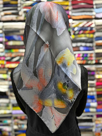 % 100 Saf İpek Sura Eşarp - Sonbahar - Kış  7995701