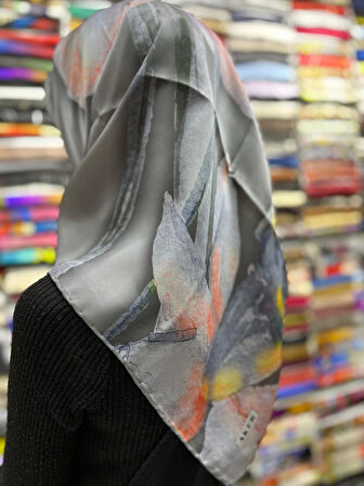 % 100 Saf İpek Sura Eşarp - Sonbahar - Kış  7995701