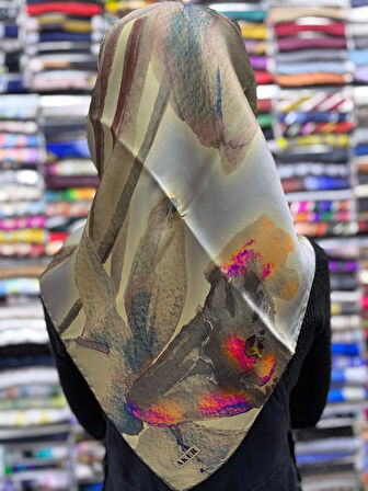 % 100 Saf İpek Sura Eşarp - Sonbahar - Kış  7995701