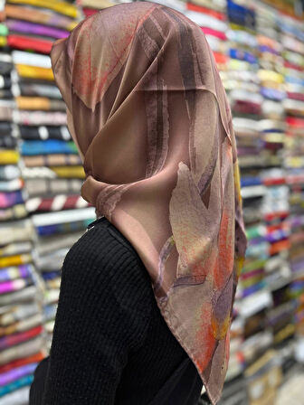 % 100 Saf İpek Sura Eşarp - Sonbahar - Kış  7995701