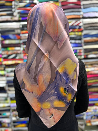 % 100 Saf İpek Sura Eşarp - Sonbahar - Kış  7995701