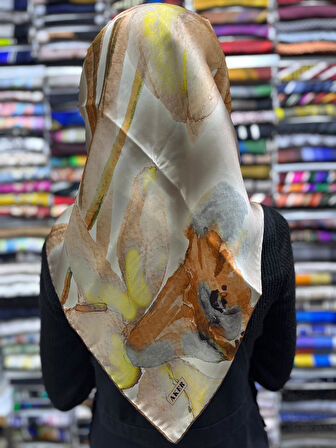 % 100 Saf İpek Sura Eşarp - Sonbahar - Kış  7995701