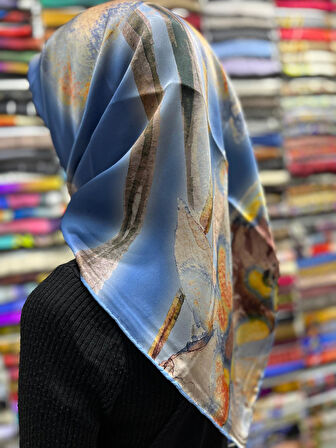 % 100 Saf İpek Sura Eşarp - Sonbahar - Kış  7995701