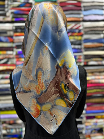 % 100 Saf İpek Sura Eşarp - Sonbahar - Kış  7995701