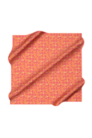Turuncu 90X90 İpek Krep Saten Eşarp