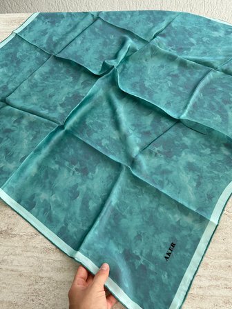 Aker Bulut Desen Sura İpek Eşarp 7208701-350