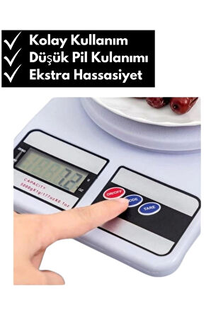 Portable Scale 10kg Kapasiteli Dijital Hassas Terazi Otomatik Kapanma Özellikli Tartı