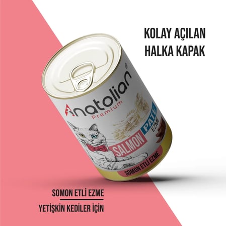 Anatolian Premium Somonlu Ezme Yetişkin Kedi Konservesi 12'li (12 x 400 gr)