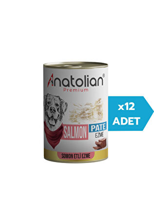 Anatolian Premium Adult Salmon Pate Yetişkin Somonlu Ezme Köpek konservesi 400 gr x 12 Adet