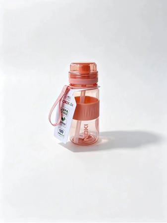 Noki Kids 400 Ml Okul Öncesi Ve İlkokul Tritan Pipetli Su Matarası Sızdırmaz Askılı Turuncu