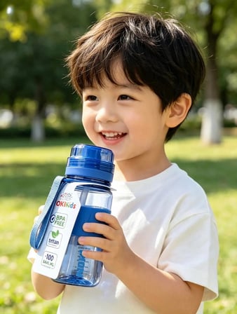 Noki Kids 400 Ml Okul Öncesi Ve İlkokul Tritan Pipetli Su Matarası Sızdırmaz Askılı Mavi