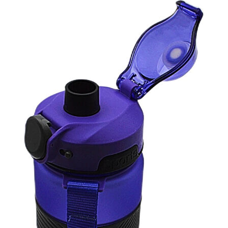Noki Su Matarası Tritan Auto Kapak Soft Touch Silikon Bantlı Askılı 750 Ml Mor