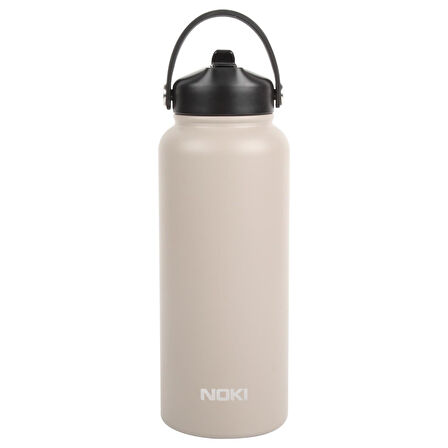 Noki Çevir Aç Kapak Pipetli Taşıma Kulplu Çelik Matara 960 ml (T-0127) 