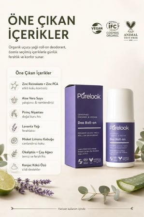 Purelook Woman Organik Deo Roll-On Lavanta 50 ml