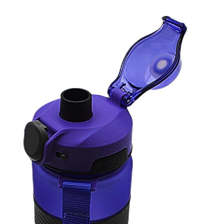 Noki Tritan Soft Touch Auto Kapak Silikon Bantlı Askılı Matara 750 ml (T-0121)