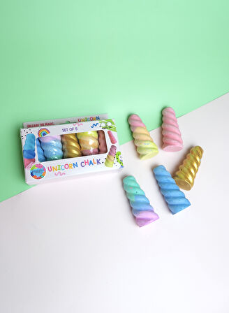 5'li Renkli Yumuşak Unicorn Tebeşir Seti