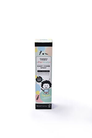 PurKids Bebek Çocuk Kolay Saç Tarama Spreyi 150 ml- Pudra Kokulu Elektriklenme ve Isı Korumalı 