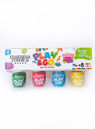 Play & Go 8 li Doğal Oyun Hamuru Seti (8 Renk X 75 gr)