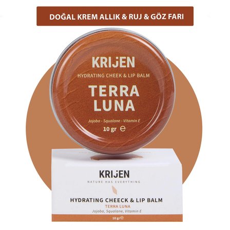 Terra Luna Bronz Renkli Dudak & Yanak Balmı | Bitkisel Krem Allık&ruj&far