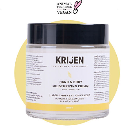 Ihlamur & Kantaron El ve Vücut Kremi | E Vitamini + Hindistan Cevizi Yağı + Shea Butter