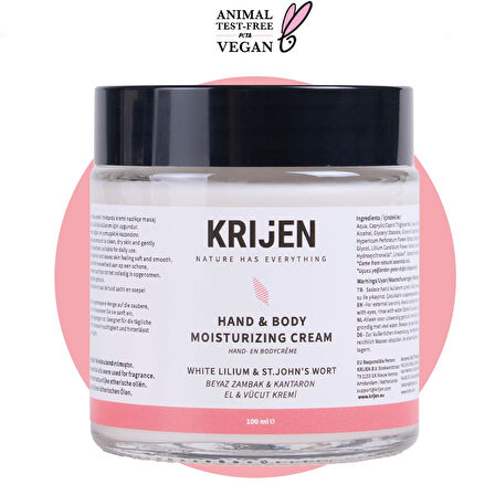 Zambak & Kantaron El ve Vücut Kremi | E Vitamini + Hindistan Cevizi Yağı + Shea Butter 100 ML