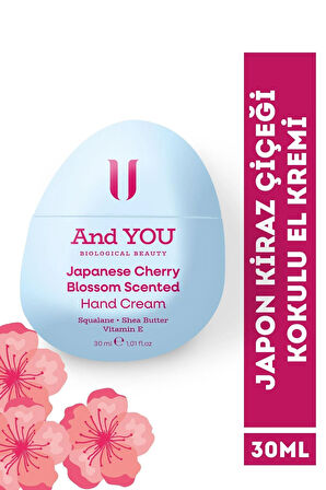 And You Japanese Cherry Blossom Scented Hand Cream / Japon Kiraz Çiçeği Kokulu El Kremi 30 ml