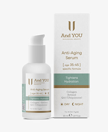 And You Anti -Aging Serum Day & Night / Yaşlanma Karşıtı Serum (35-45 Yaş) 30 ml