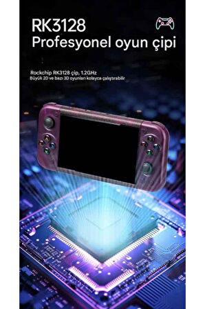 RG50XX Retro Oyun Konsolu,5 İnç HD IPS Ekran,Çift Joystick,64GB Kart,Linux Sistem,HD TV Out Konsol