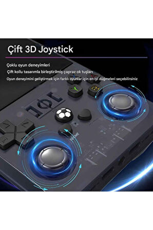 R36PRO Retro Video Oyun Konsolu Linux Sistemi 3.5 Inç IPS Ekran 64 GB Taşınabilir El Konsolu