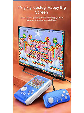 S1 3.0 Inç Taşınabilir Video Oyun Konsolu Dahili 666 Oyun Retro Oyun Konsolu Iki Oyun Kumandası