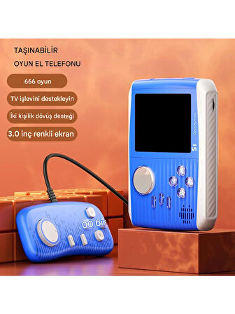 S1 3.0 Inç Taşınabilir Video Oyun Konsolu Dahili 666 Oyun Retro Oyun Konsolu Iki Oyun Kumandası