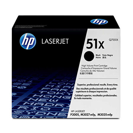 Hp 51X-Q7551X Siyah Orijinal Toner Yüksek Kapasiteli (C Grade)