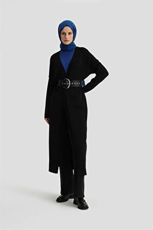 Armine Basic Uzun Hırka 24KD2003 Siyah