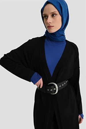 Armine Basic Uzun Hırka 24KD2003 Siyah