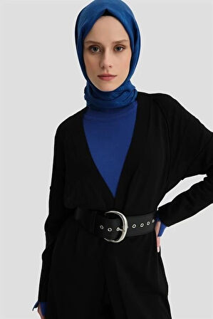 Armine Basic Uzun Hırka 24KD2003 Siyah