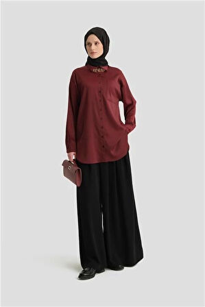 Armine Basic Gömlek 24KD9240 Bordo