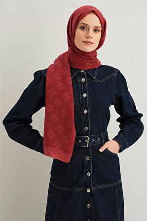 Tensel İpek Minimal Monogram Desen Şal 1