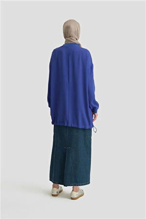 Armine Broşlu Bluz Ort3100 Morcivert