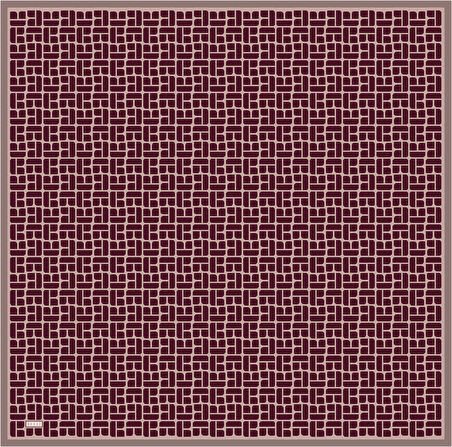 Belli Tivil İpek Eşarp 4062-37 Bordo Karışık Desen 