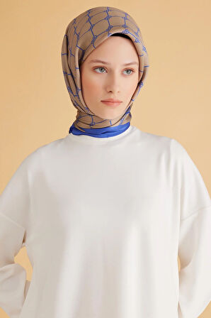 Belli Fresh Pure Eşarp 7-27 Mavi Karışık Desen 49997