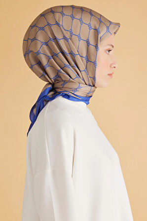 Belli Fresh Pure Eşarp 7-27 Mavi Karışık Desen 49997